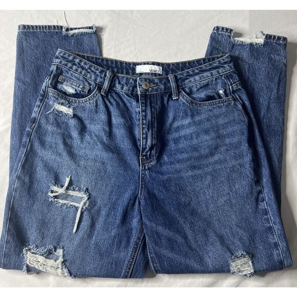 Vervet 29 Jeans 90s Y2K Flare Distressed Raw Hem Retro Grunge Button Fly Momcore - Picture 3 of 11